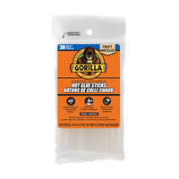 Gorilla - Hot Glue Sticks 4 po Taille Miniature Paquet de 30-Résistant aux intempéries : pour une utilisation intérieure et extérieure