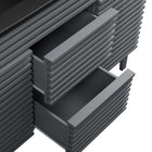 Modway - Render 48" Meuble de salle de bain à double lavabo - Gris Noir-Bassin à double évier en céramique