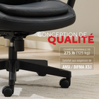 Staples - Fauteuil de bureau de massage - noir-Recouvrement doux et souple