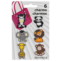 Merangue - CharmsPetit format - Animaux - Paquet de 6-Designs mignons et ludiques sur le thème des animaux