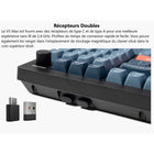 Keychron - V5 Max RGB Wireless Mechanical Keyboard - Banana Switch - 96% Layout with Knob - Carbon Black-Design monté sur joint : En adoptant un design monté sur joint avec une plaque en PC (Polycarbonate), le V5 Max réduit la résonance acoustique, offrant une expérience de frappe plus douce et silencieuse avec une flexibilité accrue.