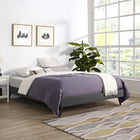 Modway - Loryn Tissu Cadre de lit queen avec pieds ronds et écartés, Gris-Rembourré en polyester