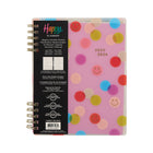 The Happy Planner - Planificateur spiralé personnalisable Sunny Smiles 2025-2026 12-mois-Ce planificateur modèle Sunny Smiles présente des pois colourés, des visages souriants et des couvertures en plastique durables et perforées