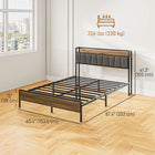 HOMCOM - Cadre de lit queen size avec tête de lit de rangement et prise de chargement - noyer-Un espace libre sous le lit de 10,6 po (27 cm) offre un grand espace de rangement supplémentaire 