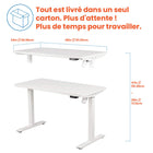 Motionwise - Bureau ergonomique assis-debout à moteur unique série M1 - Blanc-Emballage sans tracas : Le bureau Motionwise est expédié dans une seule boîte, simplifiant ainsi la livraison et l'assemblage pour que vous puissiez l'utiliser immédiatement sans délai