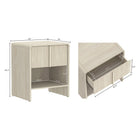 Manhattan Comfort - Table de nuit contemporaine Novara 22" à 1 tiroir - Chêne blanchi-Façades de tiroirs texturées : Les rainures verticales apportent un intérêt visuel et une allure raffinée et moderne