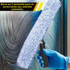 Gritt Commercial - Lave-vitres pivotant robuste de 14 po - Usage commercial - Lot de 12-Connexion au manche : verrouillage par clic ou extrémité conique