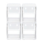 Deflecto - Organisateur de rangement emboîtable basculant  - blanc - paquet de 4-Les bacs transparents s'ouvrent sans effort et restent ouverts pour un accès facile