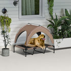 PawHut - Lit pour chien surélevé, lit rafraîchissant avec auvent pour L, café-La maille respirante favorise la circulation de l'air pour le confort de l'animal 