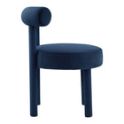 Modway - Toulouse Performance Velvet Chaise à manger - Bleu Minuit-Livré entièrement assemblé