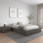 Nexera - Lit Plateforme Queen James en Chêne Gris-Pas de sommier requis : Compatible avec votre matelas préféré (vendu séparément) grâce à des supports centraux fiables, éliminant le besoin d'un sommier