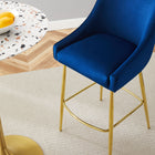 Modway - Discern Performance Velvet Tabouret de bar - Marine-Rembourrage en mousse dense