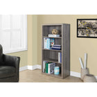 Monarch Specialties - 7060 48 po H Etagere - Bois Taupe Avec Tablette Ajustable-Tablettes de rangement ouvert