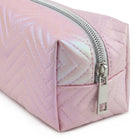 Fashion Stationery - Étui à crayons Shimmer Chevron - 8,27 po L x 2,76 po l x 2,95 po H - Rose-1 compartiment à fermeture éclair