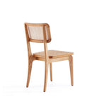Manhattan Comfort - Lot de 4 chaises de salle à manger Giverny 46 cm style industriel chic - Nature-Dossier carré unique en rotin