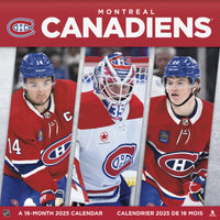 DateWorks - Calendrier Mural 16 Mois 2025 Canadiens de Montréal - 12 po x 12 po - Bilingue-Septembre 2024 - Décembre 2025
