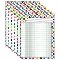 Tableau d'incitation des ressources créées par l'enseignant, empreintes de pattes colorées, paquet de 6-Mesure 17" x 22"