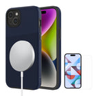 AXS - PROTech Plus PROTech Plus étui compatible magsafe anti-choc avec double couche pour Apple iPhone 15 - Bleu Astral-Résistant aux chutes jusqu’a 10 pieds