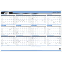 Day-Timer - Planificateur mural flexible effaçable vertical/horizontal 2026 - 23 7/8 po H x 36 po l - bleu - bilingue-Format des pages : 23 7/8 po H x 36 po l