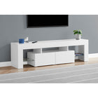 Monarch Specialties - 3548 Meuble Tv - 63 po L/Blanc Lustre Avec Verre Trempe-2