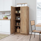 Prepac - Cabinet Accent Elite 32 po avec portes à panneaux, cabinet de rangement avec 3 étagères ajustables - Chêne naturel-7