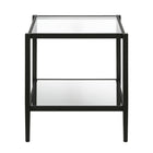 Hudson&Canal - Table d'appoint carrée Hera 50 cm de large avec étagère miroir - Bronze noirci-Comprend un plateau et une étagère en verre trempé