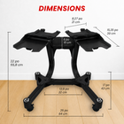 MotionGrey - Ensemble  avec haltère réglable BDST, convertisseur pour barre et support - 5 à 52,5 lb-7