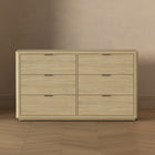Manhattan Comfort - Evelyn 60" Moderne Commode à 6 Tiroirs Double - Naturel-Assemblage à domicile requis Tout le matériel inclus