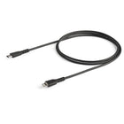 StarTech - câble USB-C noir durable de 3 pieds (1 m) vers Lightning-CHARGEZ RAPIDEMENT LES APPAREILS LIGHTNING : Le câble robuste/robuste permet la charge rapide à l’aide de chargeurs Power Delivery d’Apple 18W jusqu’à des adaptateurs USB-C de 96W, Idéal pour les stations de recharge, Appareils de charge incluent des AirPods, clavier magique/pavé tactile/souris et télécommande Siri