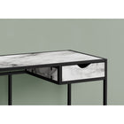 Monarch Specialties - 7571 Bureau 42 po - Faux Marbre Blanc/Metal Noir-Design compact et style contemporain idéal pour les petits bureaux à domicile