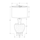 Monarch Specialties - Luminaire - 26 po H Lampe De Table - Verre Argent - Abat-Jour Ivoire / Crème - Contemporain - Moderne-Contrôlez sans effort votre éclairage grâce à l'interrupteur à bouton rotatif facile à utiliser, qui fonctionne avec une ampoule standard de 100 W (non incluse), qu'elle soit placée sur une table de bout ou d'appoint, sur une console ou sur une table de nuit