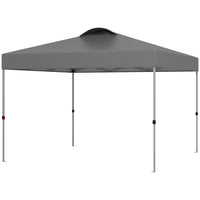 Outsunny - Tente auvent pliante 10 pi l x 10 pi L avec aération sur le toit et sac - Gris-Le toit de tente escamotable de 10 po x 10 po accueille confortablement un groupe