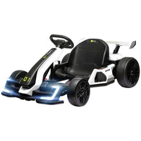 Aosom - Kart à batterie 24 V pour enfants avec siège réglable - Blanc-Atteindre une vitesse maximale de 12 km/h 