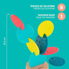 Miniland - Sentez-vous pour apprendre Cactus sensoriel - Ensemble de 9-Les pièces sont en silicone souple pour une mastication et un jeu en toute sécurité, et la base est construite en bois