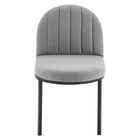 Modway - Isla Tissu rembourré Fauteuil d’appoint de salle à manger Ensemble de 2 - Noir Gris clair-Capsules de pied non marquées
