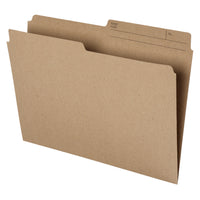 Staples - Chemises de classement recyclées, format lettre, 8 1/2 x 11 po, sable naturel, paquet de 100-Onglets réversibles mi-largeur pour un étiquetage facile