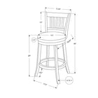 Monarch Specialties - 1238 Tabouret De Bar - 44"H Bar/Pivotant/Blanc - Paquet de 2-5