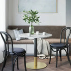 Plata Import - Table de salle à manger ronde Ruby de Silver Import - Blanc-Dessus en faux marbre (pierre)