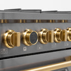 Kucht - 36 po Série KXD Cuisinière double énergie Gaz naturel - Gemstone-Les grilles robustes en fonte diffusent une chaleur intense et permettent de déplacer les ustensiles d’un foyer à l’autre sans les soulever