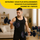MotionGrey - Haltères ajustables - Ensemble de 10 à 90 lb avec poignée antidérapante - Noir-9