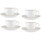 Maxwell & Williams - Blanc et Doré Demi - Tasse et Soucoupe - 90 ml - Paquet de 4-Lavage des mains recommandé