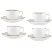 Maxwell & Williams - Blanc et Doré Demi - Tasse et Soucoupe - 90 ml - Paquet de 4-Lavage des mains recommandé