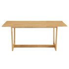 Modway - Solara Rectangle de 71 po Bois Table à manger, Naturel-7