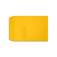 LUX - Enveloppes à fenêtre à bout ouvert, 9 x 12 po, jaune tournesol, 50/boîte (LUX-1590-12-50)-Les enveloppes à fenêtre à bout ouvert de 9 x 12 po sont idéales pour envoyer des documents, des catalogues, du publipostage, du matériel promotionnel et des brochures