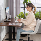 HOMCOM - Chaise d’ordinateur pivotante à 360-degrés sans accoudoirs - blanc crème-Siège pivotant à 360 degrés et roulettes PU pour se déplacer facilement sur divers types de sol