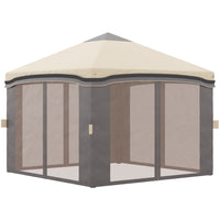 Outsunny - Tente de réception pliante 10 pi l x 10 pi L avec moustiquaires - Beige-Le design pop-up vous permet de monter et démonter en quelques minutes