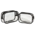 General Supply Goods + Co - Trousse de Toilette de Voyage Approuvée par la TSA - Paquet de 2 - Transparent-Résistant aux Fuites et Durable - Fabriqués en PVC de haute qualité, imperméable et facile à nettoyer, ces sacs protègent vos effets personnels contre les fuites et les déversements.