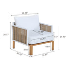 Manhattan Comfort - Ensemble de conversation de patio moderne Vine 4 pièces - Crème - Lot de 4-Fabriqué en tissu imperméable de haute qualité avec un revêtement résistant aux UV
