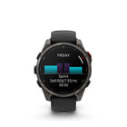 Garmin - Montre connectée GPS multisports fēnix 8 Pro - 47 mm - Titane DLC gris carbone avec bracelet en silicone noir/gris galet-MESSAGERIE EN MOUVEMENT - Grâce à une connexion par satellite ou LTE, les messages peuvent être partagés avec d'autres utilisateurs de l'application Garmin Messenger directement depuis votre montre. fēnix 8 Pro se synchronisera automatiquement avec les contacts de l'application Messenger lorsque votre montre est jumelée à votre smartphone.