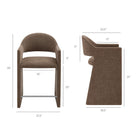 Modway - Talia 37 pouces Tissu rembourré Tabouret de comptoir - Moka-Conception du canon arrière courbé